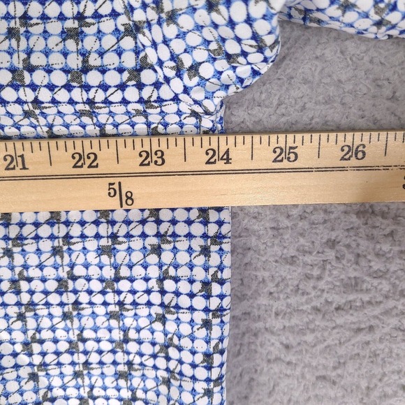 Address Unknown Shirt Mens XL White Blue Geometric Print‎ Short Sleeve Button Up - Picture 9 of 12
